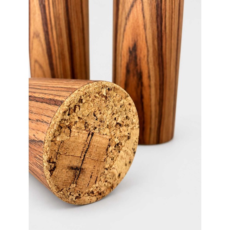 Close-up of the cork end of the AB08 Rain Pillar with rosewood finish