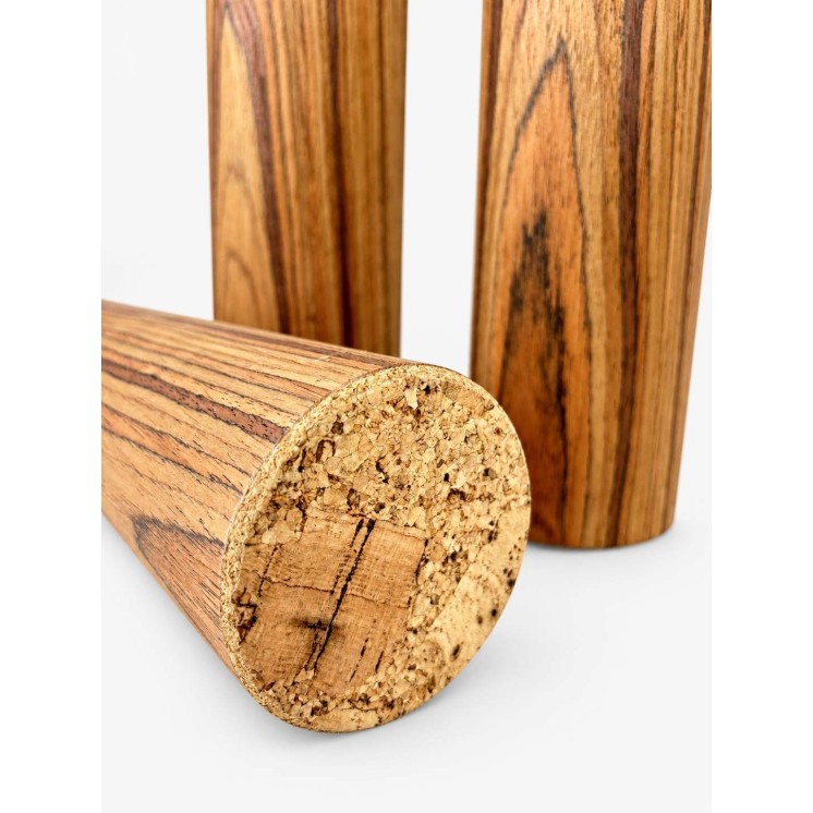 Close view of the cork end of the AB15 Rain Pillar with rosewood finish