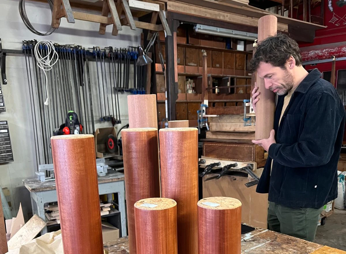 Rainpillar sound quality and seed flow testing in the workshop