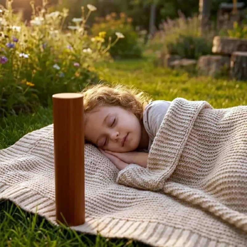 Enfant dort au son doux d'un arbre de pluie